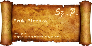 Szuk Piroska névjegykártya